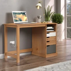 Inter-Furn Schreibtisch Mestre Kiefer Massiv Honigfarben/Weiß/Grau 108 X 75 X 55 Cm -VIDAXL || HOMCOM Verkäufe 467f433d6fc67b8f3714072a7b76e506