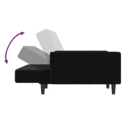 VidaXL Schlafsofa 2-Sitzer Schwarz Samt -VIDAXL || HOMCOM Verkäufe 468326db546f32bdd790c2fd266fa704