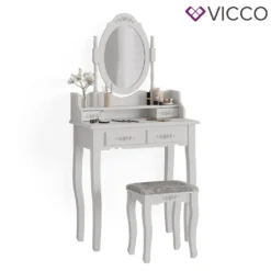 Vicco Schminktisch + Hocker Meghan Weiß 75 X 146,5 X 40 Cm Holzwerkstoff -VIDAXL || HOMCOM Verkäufe 4688d420a139567171b33eba3ee0f292