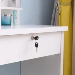 Schminkstation Runder Spiegel Hocker Schlafzimmerschrank BabetteHöhe (cm): 138, Breite (cm): 80, Tiefe (cm): 36, Zusammensetzung: WOOD, MDF, MELAMINE, Länge (cm): 36, Modell: BABETTE -VIDAXL || HOMCOM Verkäufe 46fb18c797addec225dc5bf7a6405f80