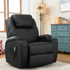 MCombo Massagesessel Fernsehsessel Relaxsessel + Heizung Mit Dreh+Schaukel Manuell Verstellbar 7020BK -VIDAXL || HOMCOM Verkäufe 48d3a8ea68ff380e710c69ff804a0ac6