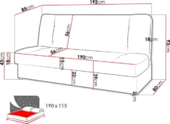 Mirjan24 Schlafsofa Zelka, Sofa Mit Bettkasten Und Schlaffunktion, Polstersofa, Wohnzimmer (Farbe: Lawa 05) -VIDAXL || HOMCOM Verkäufe 4a986bb5542700fdb3338eb525fcb538