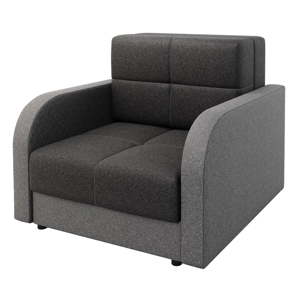 Selsey Schlafsofa MELANA - 1-Sitzer Sofa In Schwarz / Dunkelgrau Mit Schlaffunktion Und Bettkasten, 102 Cm Breit 2 Selsey Schlafsofa MELANA - 1-Sitzer Sofa In Schwarz / Dunkelgrau Mit Schlaffunktion Und Bettkasten, 102 Cm Breit – Bild 2