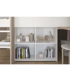 Hochbett Mit Schreibtisch & Stauraum - 90 X 200 Cm - Weiß & Eichefarben - MARIA -VIDAXL || HOMCOM Verkäufe 4add4c6bcab9974961f5c07fc52a46b5