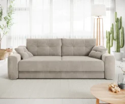 DELIFE Schlafsofa Narin Mikrofaser Beige 240x100 Cm