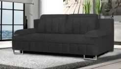 Modernes HERMOSA-Sofa Mit Schlaffunktion Und Bettzeugcontainer (Dunkelgrau - Kronos 34)