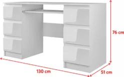 Selsey Schreibtisch SANECT - Computertisch In Weiß Matt / Weiß Hochglanz Mit Tastaturauszug Und 6 Schubladen, 130 X 51 Cm 7 Selsey Schreibtisch SANECT - Computertisch In Weiß Matt / Weiß Hochglanz Mit Tastaturauszug Und 6 Schubladen, 130 X 51 Cm -VIDAXL || HOMCOM Verkäufe 4b7efb9642ee30368a1ff34d91d74561