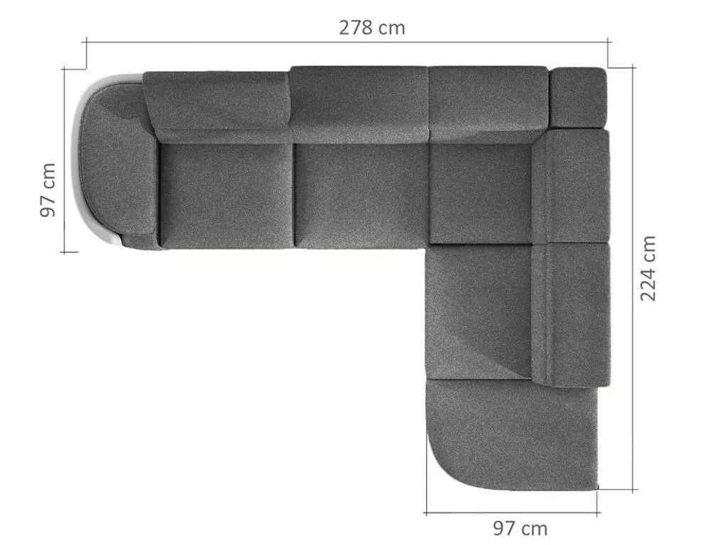 Ecksofa Mit Schlaffunktion - Stoff & Kunstleder - Ecke Links - Grau & Anthrazit - MYSEN 3 Ecksofa Mit Schlaffunktion - Stoff & Kunstleder - Ecke Links - Grau & Anthrazit - MYSEN – Bild 3