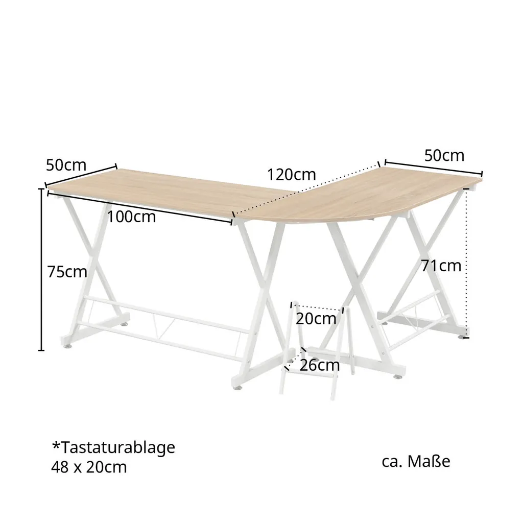 SVITA Eckschreibtisch Nussbaum-Optik Schwarze Metall-Beine Computertisch Bürotisch Arbeitstisch PC Tisch 3 SVITA Eckschreibtisch Nussbaum-Optik Schwarze Metall-Beine Computertisch Bürotisch Arbeitstisch PC Tisch – Bild 3