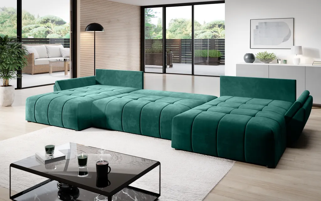 GRAINGOLD Ecksofa Decor U - Modernes Design - Eckcouch U-Form - Ecksofa Mit Schlaffunktion & Bettkasten - Schwarz (Monolith 95) 2 GRAINGOLD Ecksofa Decor U - Modernes Design - Eckcouch U-Form - Ecksofa Mit Schlaffunktion & Bettkasten - Schwarz (Monolith 95) – Bild 2