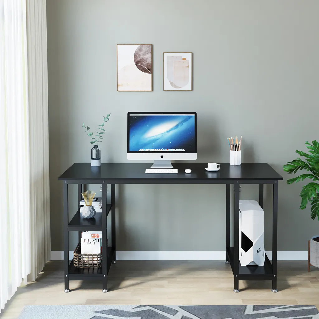 Dripex Schreibtisch Computertisch Bürotisch Eckschreibtisch Gaming Tisch PC Mit Regalfächer Schwarz 120 X 48 X 76CM 1 Dripex Schreibtisch Computertisch Bürotisch Eckschreibtisch Gaming Tisch PC Mit Regalfächer Schwarz 120 X 48 X 76CM