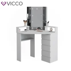 Vicco Eckschminktisch + LED Tilda Weiß 113,3 X 140 X 62,85 Cm Holzwerkstoff -VIDAXL || HOMCOM Verkäufe 4d16313815be33d479f6090cfdfe554e