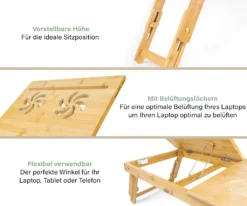 Budu Laptoptisch Aus Bambus - Notebooktisch - Betttisch - Zeichentisch - Sofatisch - Verstellbarer Laptoptisch Bambusholz - Laptopständer - Frühstück Im Bett - Esstisch Für Bett -VIDAXL || HOMCOM Verkäufe 4da13ff310a3a80ff31f6832acc249f2