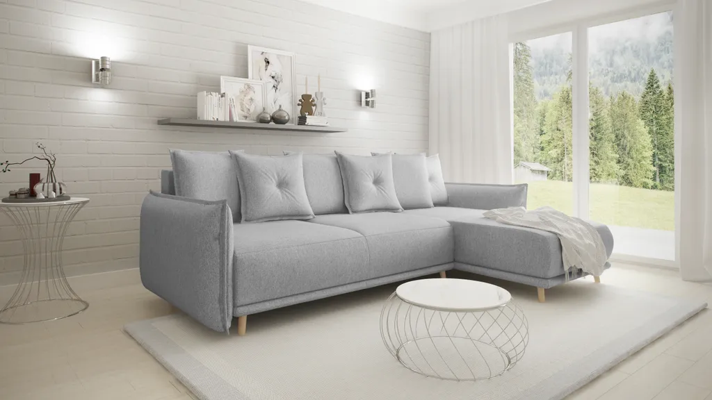 FURNIX Polstersofa GALON L-Form Eckcouch Mit Schlaffunktion, Sofakissen ET91 1 FURNIX Polstersofa GALON L-Form Eckcouch Mit Schlaffunktion, Sofakissen ET91