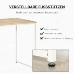 HOMCOM Schreibtisch Bücherregal Computertisch Bürotisch Mit Regale Arbeitstisch PC Laptop Tisch Großer Stauraum Spanplatte Metall Eiche+Weiß 115x 55x75 Cm -VIDAXL || HOMCOM Verkäufe 4e7f0a2053c84f20f499889979635dd4
