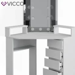 Vicco Eckschminktisch + LED Tilda Weiß 113,3 X 140 X 62,85 Cm Holzwerkstoff -VIDAXL || HOMCOM Verkäufe 4fbb42007bb4ba16949e424dbdbc9eb9