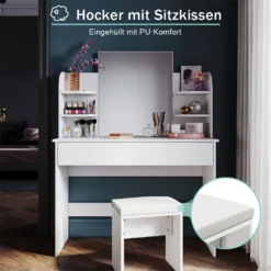Schminktisch Weiß Mit Hocker Und Beleuchtung Frisiertisch Mit Spiegel, Mit Schublade, 1080x400x1400mm -VIDAXL || HOMCOM Verkäufe 4fbed6217a9deab466bb147f077bb1a7