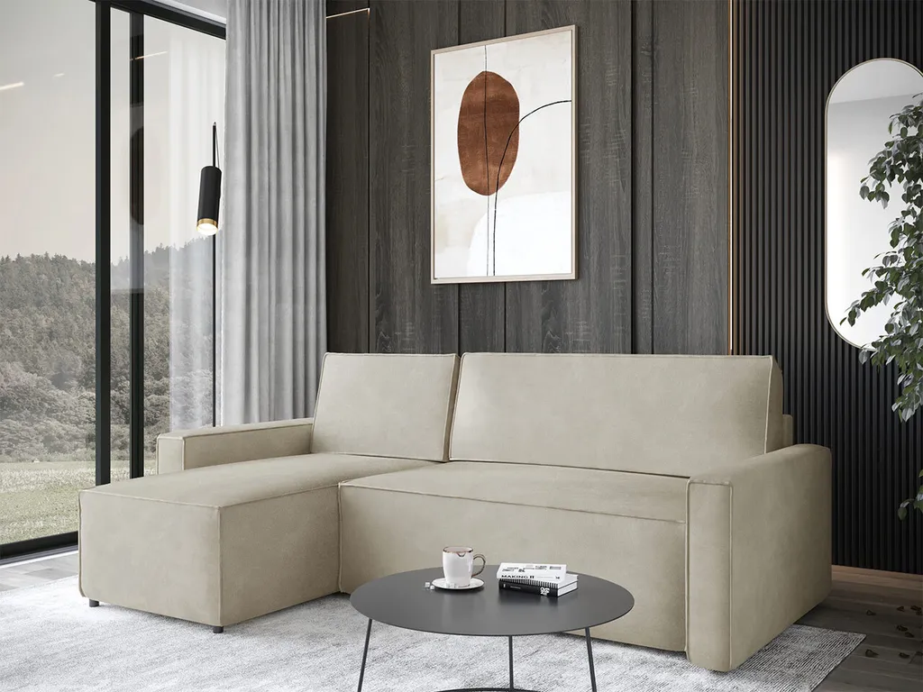 Mirjan24 Ecksofa Madryt, L-Form Couch Mit Bettkasten Und Schlaffunktion, Eckcouch Mit Bettfunktion (Farbe: Manila 02, Seite: Links) 3 Mirjan24 Ecksofa Madryt, L-Form Couch Mit Bettkasten Und Schlaffunktion, Eckcouch Mit Bettfunktion (Farbe: Manila 02, Seite: Links) – Bild 3
