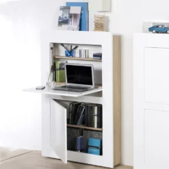 Phoenix Milano Schreibtisch Aufklappbar BxHxT Cm 81 X 128.5 X 20 Weiss / Eiche Sägerau -VIDAXL || HOMCOM Verkäufe 5137a6415a3057510cb5f203dd6d0378