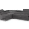 ALTDECOR Ecksofa GUSTA Mit Schlaffunktion Und Bettkasten Mit Gasdruckfeder, Polstercouch In L-Form Links Angeordnet, Ideal Als Gästebett - 272x202 Cm, Grau, Ottomane Links