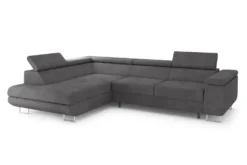 VIDAXL || HOMCOM Verkäufe 32 ALTDECOR Ecksofa GUSTA Mit Schlaffunktion Und Bettkasten Mit Gasdruckfeder, Polstercouch In L-Form Links Angeordnet, Ideal Als Gästebett - 272x202 Cm, Grau, Ottomane Links