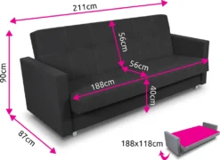Schlafsofa Dave - Sofa Mit Schlaffunktion Und Bettkasten, Bett, Bettsofa, Schlafcouch (Grau (Suedine 06)) -VIDAXL || HOMCOM Verkäufe 53976309b27ae33a65f9818480e50df4