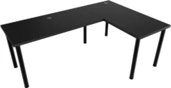 Eck-Computertisch LOOK N, 200/135x73-76x65, Schwarz, Recht