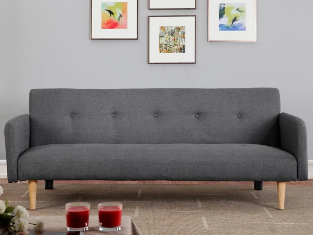 Schlafsofa 3-Sitzer - Stoff - Anthrazit - MAURICE 2 Schlafsofa 3-Sitzer - Stoff - Anthrazit - MAURICE – Bild 2