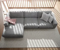 DELIFE Ecksofa Cubico 350x190 Cm Cord Silbergrau Recamiere Links -VIDAXL || HOMCOM Verkäufe 5662d29baad90662a5745bac02bfda8c