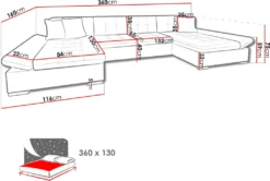 Mirjan24 Ecksofa Alia Premium Mit Regulierbare Armlehnen, U-Form Schlafsofa Vom Hersteller Mit Zwei Bettkasten (Sorriso 08 + Sorriso 08 + Modello 03) -VIDAXL || HOMCOM Verkäufe 566c3f8a323e89bbc7e812c495c50ec4