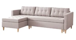 FURNIX Schlafsofa FANDIS L-Form, Eckcouch Mit 1 Bettkasten Und 3 Kissen SA61