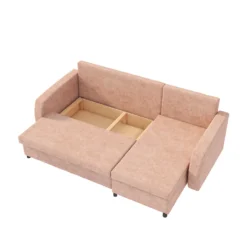 Selsey Ecksofa SOBEWS - Schlafsofa In Hellrosa Mit Bettkasten, Losen Rückenkissen, 230 Cm Breit -VIDAXL || HOMCOM Verkäufe 581deda94c99d1400cec54022f035196