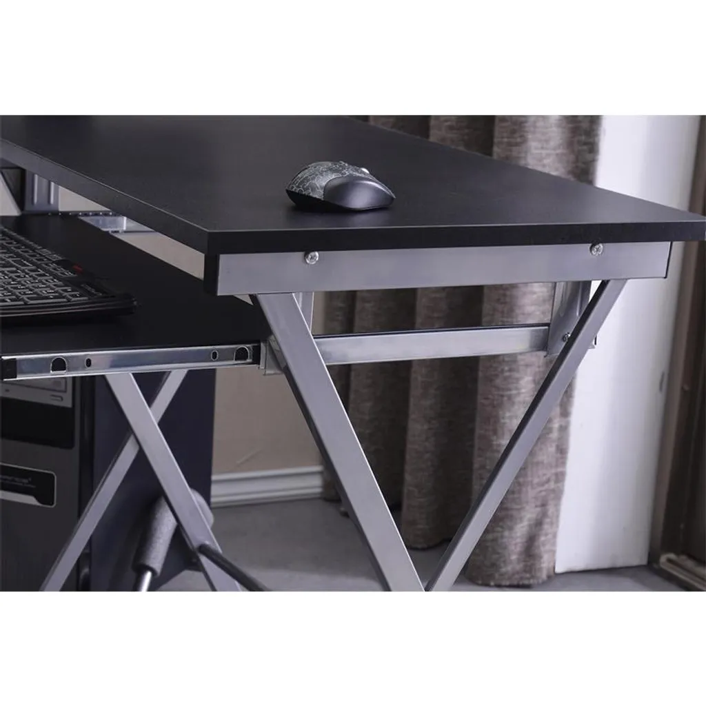 SixBros. Computerschreibtisch, Großer Eckschreibtisch Für Büro Und Arbeitszimmer, Büroschreibtisch In Schwarz, 160 X 120 Cm CT-3802/2075 4 SixBros. Computerschreibtisch, Großer Eckschreibtisch Für Büro Und Arbeitszimmer, Büroschreibtisch In Schwarz, 160 X 120 Cm CT-3802/2075 – Bild 4