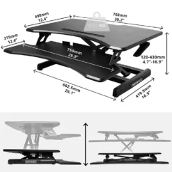 Duronic DM05D16 Workstation | Sitz-Steh Schreibtisch | Monitorhalterung | Stehpult | Computertisch | Stand-Up Arbeitsplatz Für Monitor | Tastatur | Maus | Notizen - Höhenverstellbar Von 12 Bis 43 Cm -VIDAXL || HOMCOM Verkäufe 58632aa55a75ea036187f3f3024bd7e4