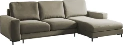 Selsey Schlafcouch MOKPEO - Ecksofa Mit Veloursbezug In Beige - Ottomane Rechts - Schlaffunktion - Bettkasten, 244 Cm Breit -VIDAXL || HOMCOM Verkäufe 5922534769ace3ae8e48afe41921dae6