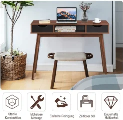 COSTWAY Computertisch Mit 2 Schubladen & Offenem Ablagefach, Moderner Schreibtisch 110 Cm, Bürotisch Aus Massivholz, PC-Arbeitsplatz Konsolentisch, Für Arbeitszimmer & Büro & Wohnzimmer, Braun -VIDAXL || HOMCOM Verkäufe 5984862aba65b12a2d8919154f0d9d0d