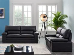 Couchgarnitur Leder 3+2 - Büffelleder - Schwarz - MIMAS -VIDAXL || HOMCOM Verkäufe 59b865489cc9e1b960c74bf117afd082