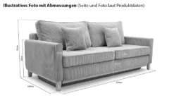3-sitzer Sofa COMFY - Couch In Cord Mit Schlaffunktion Und Bettkasten 214x104 (Farbe: Dunkelgrau) -VIDAXL || HOMCOM Verkäufe 5b8bb840f24d0c5d41b411d440a634a3