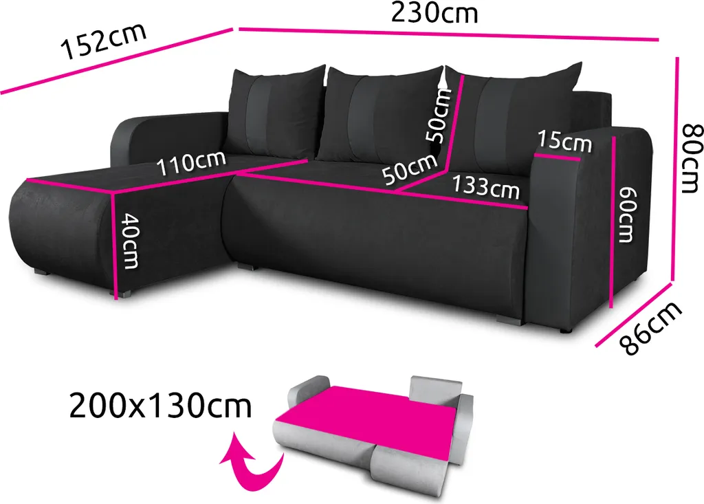 Ecksofa Rino Mit Schlaffunktion Und Bettkasten - L-Form Couch, Polsterecke, Couchgarnitur, Eckcouch, Sofa, Sofagarnitur (Enjoy 24 + Cayenne 1118) 5 Ecksofa Rino Mit Schlaffunktion Und Bettkasten - L-Form Couch, Polsterecke, Couchgarnitur, Eckcouch, Sofa, Sofagarnitur (Enjoy 24 + Cayenne 1118) – Bild 5
