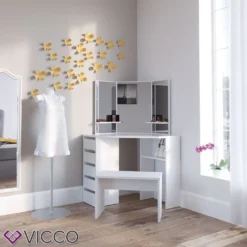 Vicco Schminktisch HOCKER Bank Cm Weiß - Frisiertisch Kommode Spiegel -VIDAXL || HOMCOM Verkäufe 602186a0f058c8f14770ab594786c495