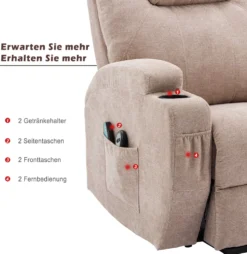 Merax Elektrisch Aufstehhilfe Relaxsessel Massagesessel Mit Wärmefunktion Und Vibrationsmassage, Fernsehsessel Mit Relaxfuntion, Fernbedienung Und USB, Hellgrau -VIDAXL || HOMCOM Verkäufe 60b168745f11a9617af97cc841fc6206