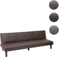 3er-Sofa HWC-G11, Couch Schlafsofa Gästebett Bettsofa Klappsofa, Schlaffunktion 195cm Kunstleder, Braun -VIDAXL || HOMCOM Verkäufe 64193117fc25e27b765c7fe26a581bc1