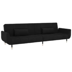 VidaXL Schlafsofa 2-Sitzer Mit 2 Kissen Schwarz Samt