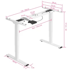 Tectake Tischgestell Twain Höhenverstellbar 110-168x60x60-125cm - Weiß -VIDAXL || HOMCOM Verkäufe 65cdc91bca9cf6f6106f4849bb22f35f