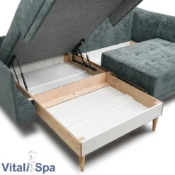 VitaliSpa Ecksofa Mit Schlaffunktion Cali Grau 236 X 96,5 X 172 Polyester -VIDAXL || HOMCOM Verkäufe 663edafdd296ce007246224847615dc0