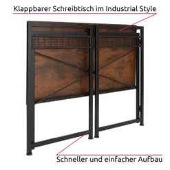 Tectake Schreibtisch Paterson Klappbar 102x51x77cm - Industrial Dunkelbraun -VIDAXL || HOMCOM Verkäufe 679d81421698c34b2fc7934b45e7c92b