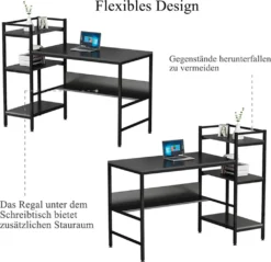 Dripex 136x60x111cm Holz Schreibtisch Mit Ablage Für Home Office (Schwarz) -VIDAXL || HOMCOM Verkäufe 67c2d417cefd339ba70cb4ab588a6496