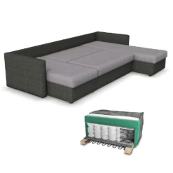 XXL Ecksofa Mit Schlaffunktion 290 X 185 Cm Grau - Wohnlandschaft Schlafsofa Sofa Schlafcouch Taschenfederkern Eckcouch -VIDAXL || HOMCOM Verkäufe 67faf186cf6679bebff9dd74cd0bff4d