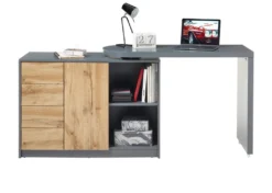 Schreibtisch Mantua Grau Lack Und Eiche Laptoptisch Mit Stauraum Schwenkbar Ausziehbar 108 - 166 Cm -VIDAXL || HOMCOM Verkäufe 68be0ff9d001f4ba52636db67af43f5f