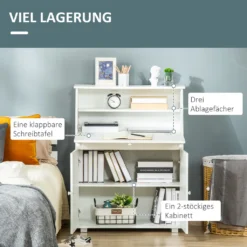 HOMCOM Sekretär Schreibtisch Kommode Schreibkommode Klappensekretär Platzsparender Computertisch Mit Schrank Weiß 82 X 38,5 X 107 Cm -VIDAXL || HOMCOM Verkäufe 6a8abccf9c3289348d0d50a47b69198c